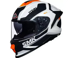 SMK TITAN AROK GL167 Motorsports Helmet  (Black, White, Orange)