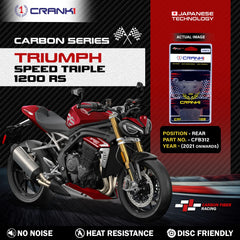CRANK1 Carbon Rear Brake Pads CFB312 for Triumph Speed Triple 1200 RS 2021 Onwards Carbon Kevlar Motorcycle Rear Disc Brake Pads
