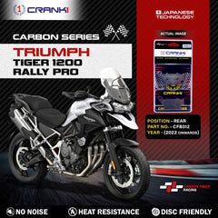 CRANK1 Carbon Rear Brake Pads CFB312 for Triumph Tiger 1200 Rally Pro 2022 Onwards Carbon Kevlar Motorcycle Rear Disc Brake Pads