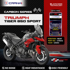 CRANK1 Carbon Rear Brake Pads CFB312 for Triumph Tiger 850 Sport 2020 High Performance Carbon Kevlar Motorcycle Disc Brake Pads