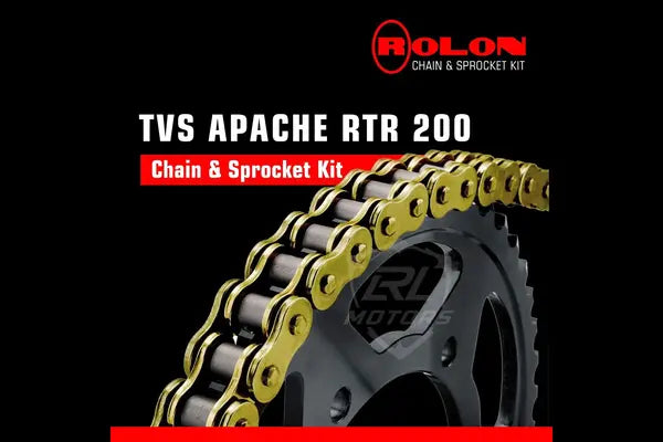 TVS Apache RTR 200 (V4) Rolon Brass Chain & Sprocket Kit