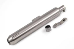 Powerage Slip-On Exhaust Brushed Steel Short Type for Royal Enfield 350 500 Performance Exhaust