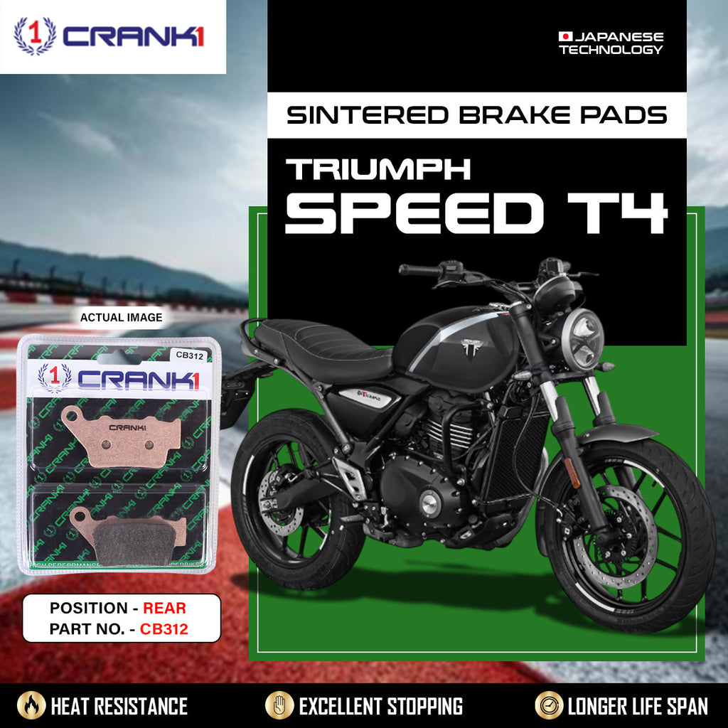 Legundary Custom CRANK1 CB312 Sintered Rear Brake Pads for Triumph Speed T4 High Performance Motorcycle Brake Pads