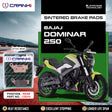 CRANK1 CB312 Sintered Rear Brake Pads for Bajaj Dominar 250 LEGUNDARY Custom Performance Brake Pads