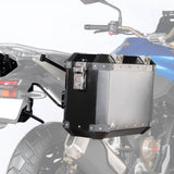 Auto Engina 72L Black Aluminium Panniers for TVS Apache RTX 300 Motorcycle