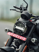 Legundary Custom MIG Headlight Grill for Harley-Davidson X440 Black Silver Mild Steel Aluminium Headlight Protector