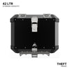Auto Engina 42L Black Aluminium Top Box for TVS Apache RTX 300 Adventure Motorcycle