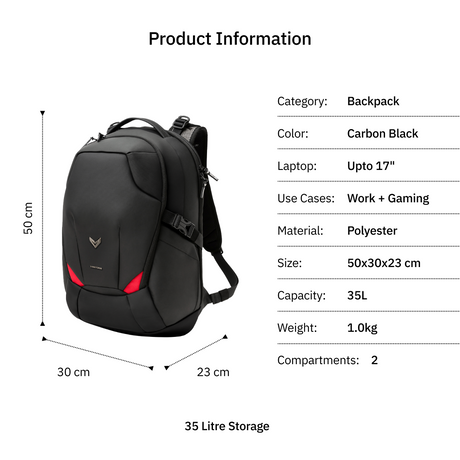 Vantora VOLEN 35L Laptop Backpack for Work, College, Travel & Daily Commute
