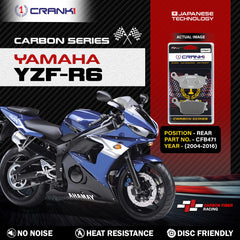CRANK1 CFB471 carbon rear brake pads for Yamaha YZF-R6 2004 motorcycle