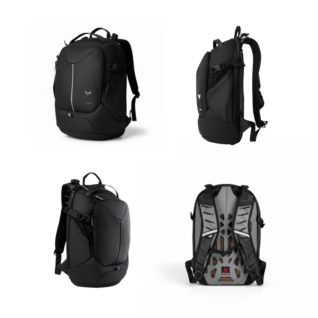 Vantora VELAR 20L Carbon Black Laptop Backpack for Work, College & Daily Commute