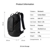 Vantora VELAR 20L Carbon Black Laptop Backpack for Work, College & Daily Commute