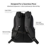Vantora LEXOR 25L Water-Resistant Laptop Backpack for Work and Commute with 16-Inch Laptop and 12.9-Inch Tablet Compatibility
