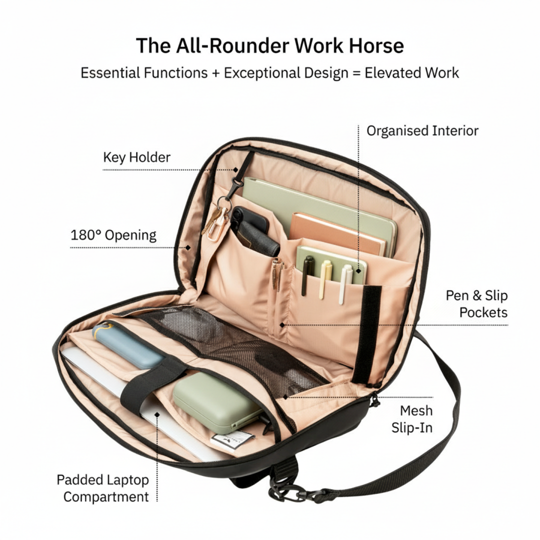 Vantora ION 16-Inch Laptop Briefcase in a water-resistant design for office, professional work and daily commute.
