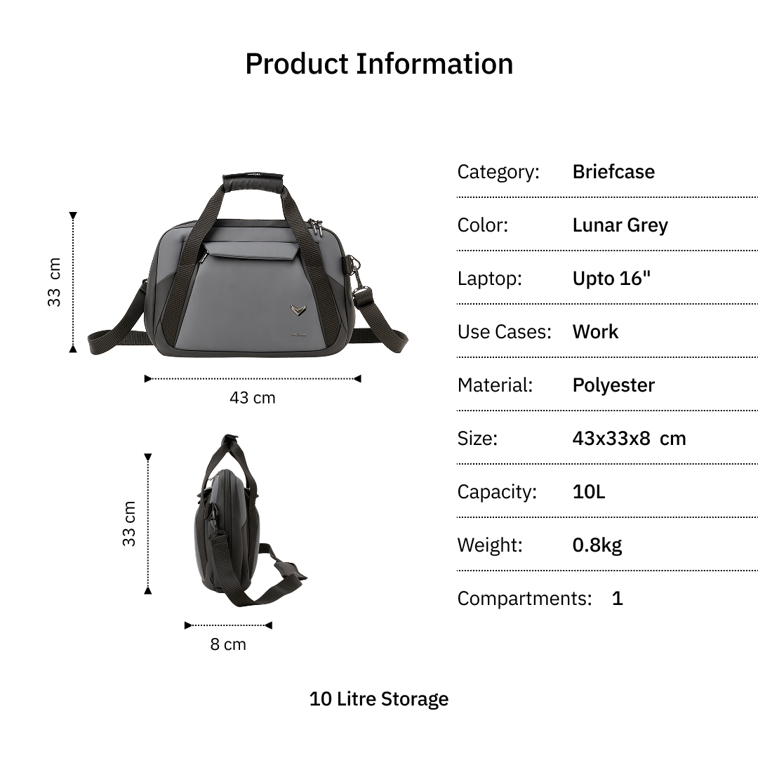 Vantora ION 16-Inch Laptop Briefcase in a water-resistant design for office, professional work and daily commute.