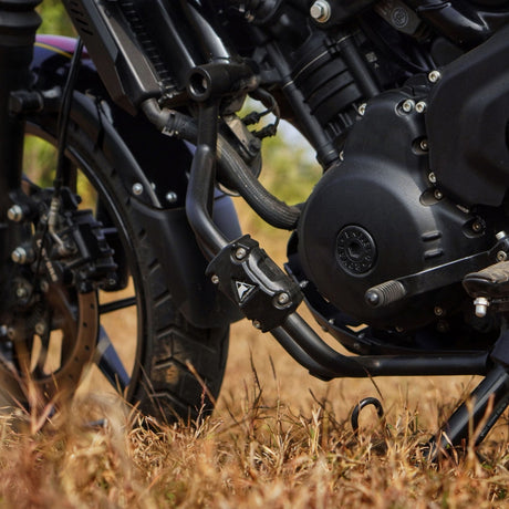 Auto Engina Crash Guard and Leg Guard for Royal Enfield Guerrilla 450 in black with built-in sliders