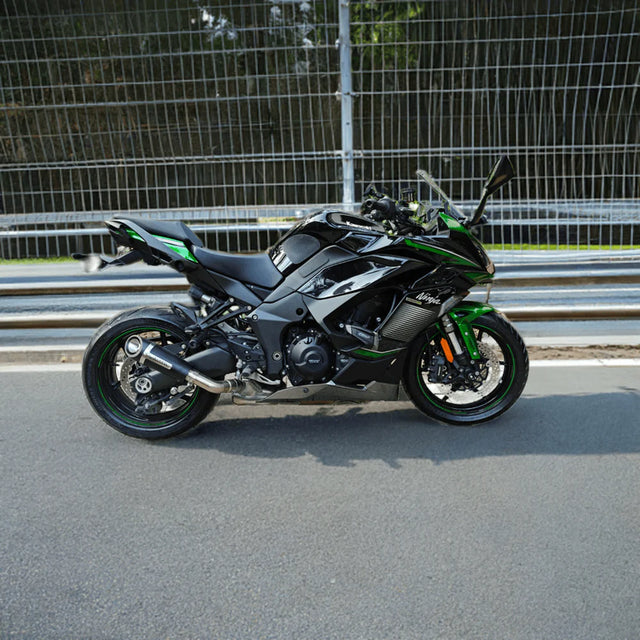 Barrel Outlaw V2 stainless steel slip-on exhaust with link pipe for Kawasaki Ninja 1000SX motorcycle