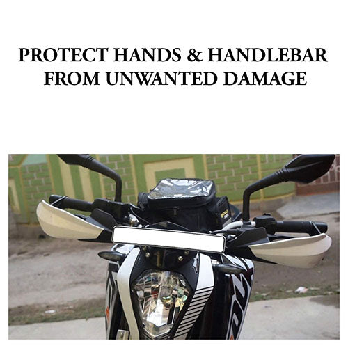 White universal motorcycle handle protector hand guards for Duke NS200 MT15 and Dominar
