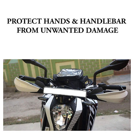 Unbreakable Handle Protectors /Handle Guards for Duke, NS 200, MT15, Universal for All Types of Bikes (White)