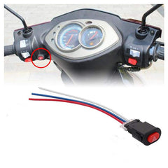 Universal 12V Motorcycle Handlebar All Purpose On/Off Switch with Cable for Fog Lights, Horn, Hazard Flasher, Auxiliary Lights. (Flash Switch)