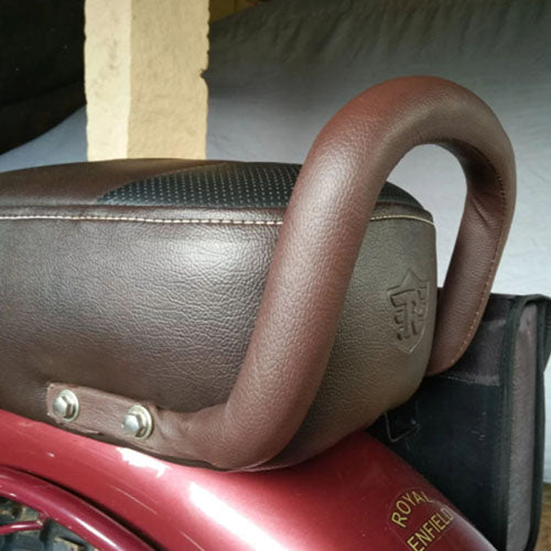 Stylish Seat Backrest Bar For Royal Enfield Classic, Electra, Standard 350 & 500 CC (Brown)